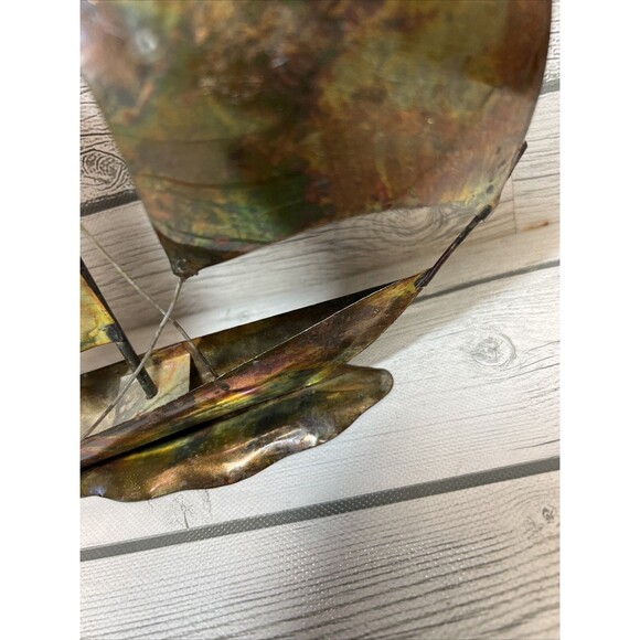 Vintage Brass SAILBOAT Base BRUTALIST MCM Sculpture 12” - Picture 6 of 10